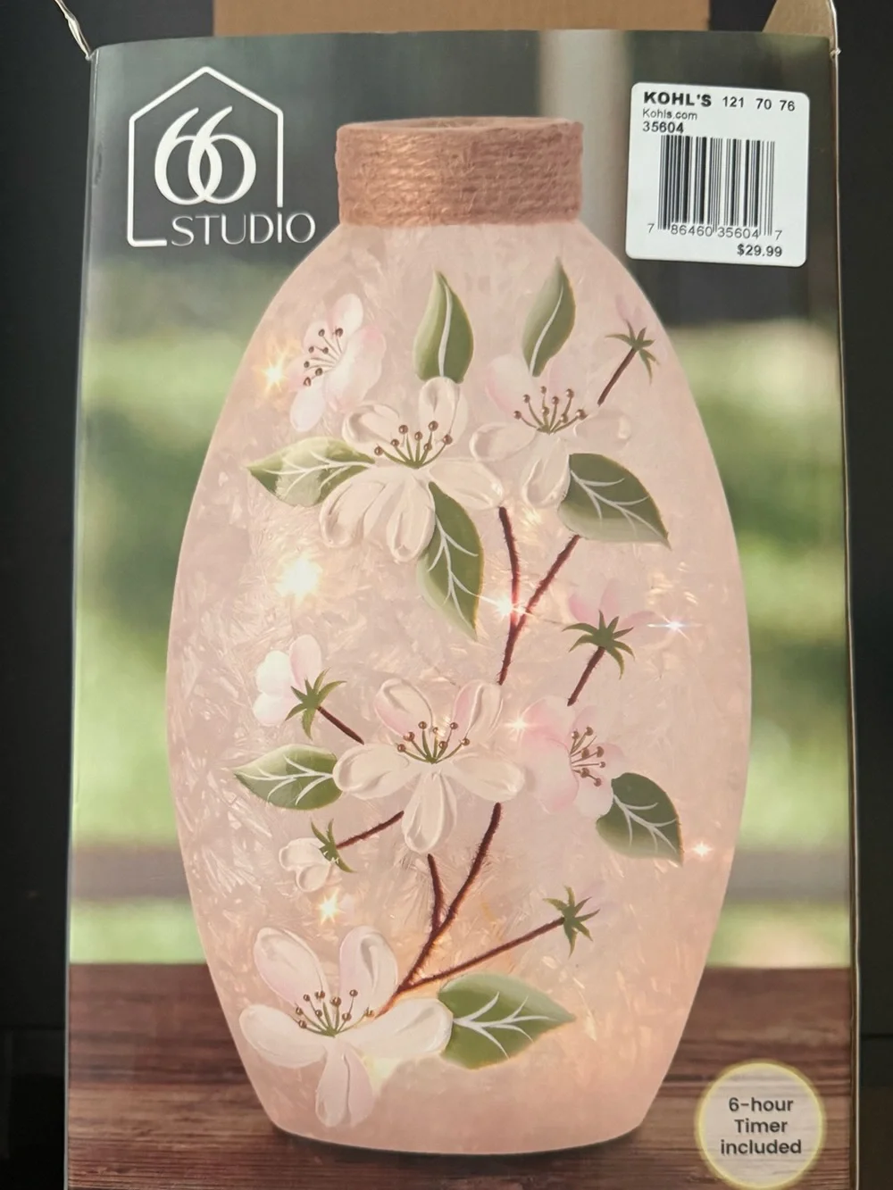 New! Studio 66 Blushing Blossoms Oval Vase Table Decor